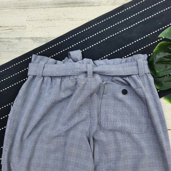 Athleta Plaid Skyline Pants Belted Tapered Size 8 - Picture 9 of 9